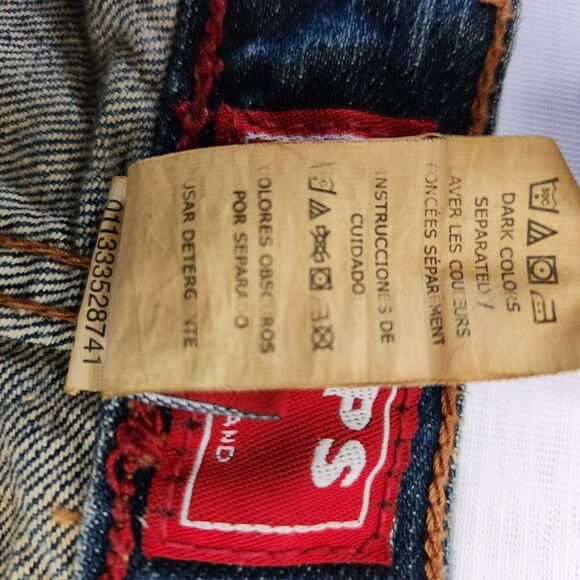 Chaps Jeans Men 42x32 (Fit 42.5x31.75) Blue Denim Straight Leg Grunge Retro Boho - Picture 11 of 16